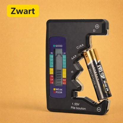 Universele Batterijtester – Controleert AA, AAA, 9V, Knoppen en Meer