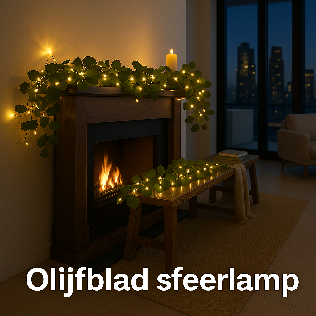 Olijfblad Sfeerlamp met LED-Slinger