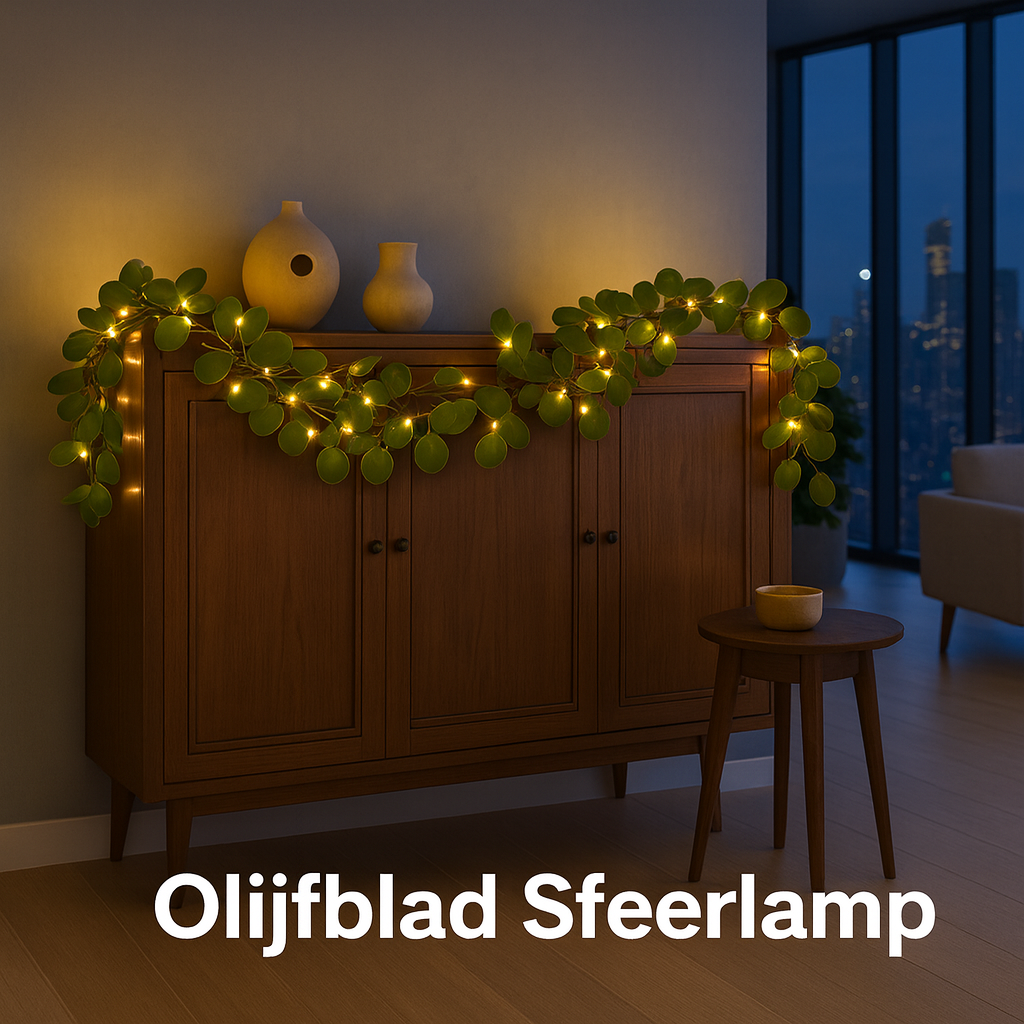 Olijfblad Sfeerlamp met LED-Slinger