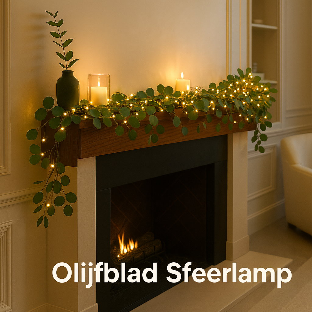 Olijfblad Sfeerlamp met LED-Slinger