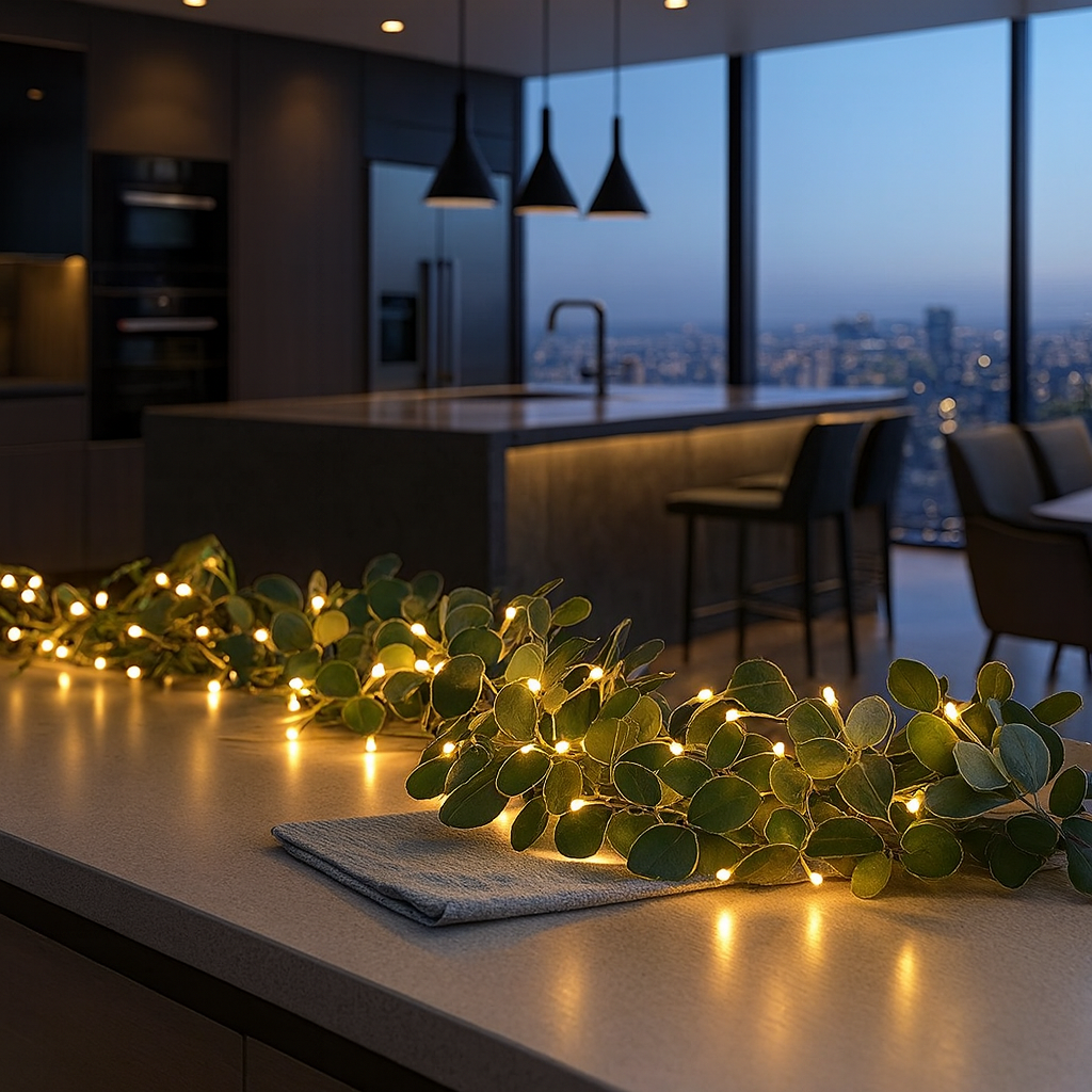 Olijfblad Sfeerlamp met LED-Slinger