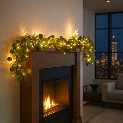 Olijfblad Sfeerlamp met LED-Slinger