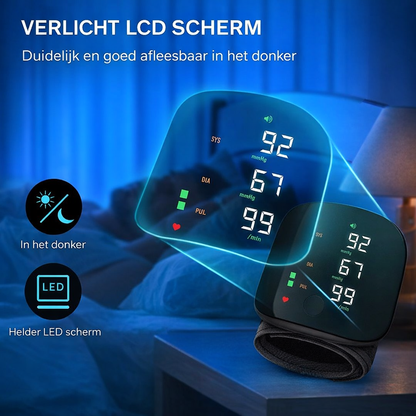 Mellando - Compacte  Polsbloeddrukmeter, Spraakfunctie, USB-C