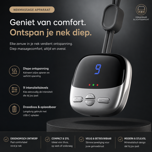 Nekmassage met EMS & Warmtetherapie-oplossing voor nekpijn, stijve spieren
