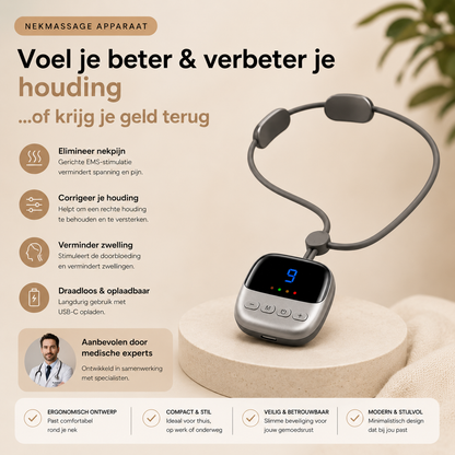 Nekmassage met EMS & Warmtetherapie-oplossing voor nekpijn, stijve spieren