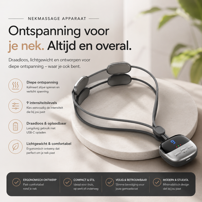 Nekmassage met EMS & Warmtetherapie-oplossing voor nekpijn, stijve spieren