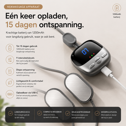 Nekmassage met EMS & Warmtetherapie-oplossing voor nekpijn, stijve spieren