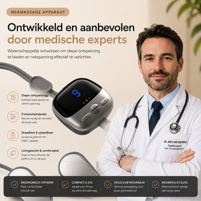 Nekmassage met EMS & Warmtetherapie-oplossing voor nekpijn, stijve spieren